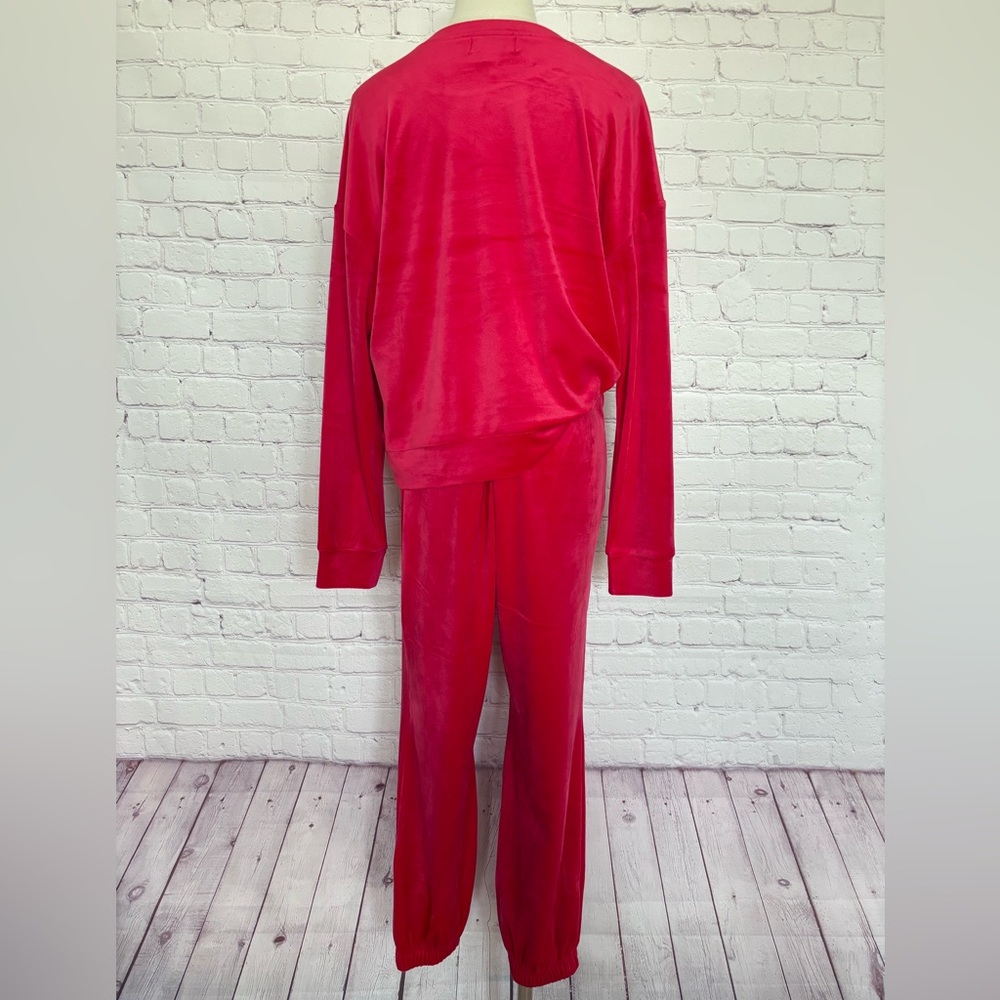 JUICY COUTURE Coco Red Diamanté Velour Tracksuit Top and Jogger Set--NWT--L - Picture 5 of 15